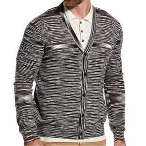 Ted Baker London Black, White, and Gray Space Dye  Cardigan. Size 3 or Small.